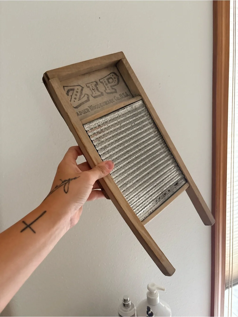 Vintage Wooden Distressed Washboard Wall Art
